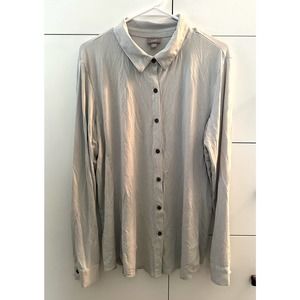J Jill Neutral Casual Button Up Collared Blouse